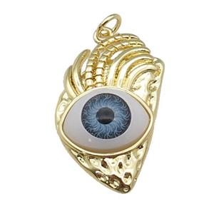 copper blue Eye pendant, gold plated, approx 17-28mm [FN27478]