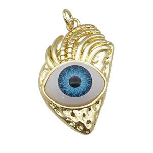 copper blue Eye pendant, gold plated, approx 17-28mm [FN27479]