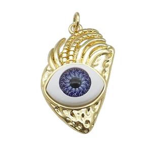 copper purple Eye pendant, gold plated, approx 17-28mm [FN27480]