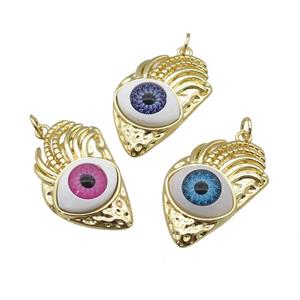 copper Eye pendant, gold plated, mixed, approx 17-28mm [FN27483]