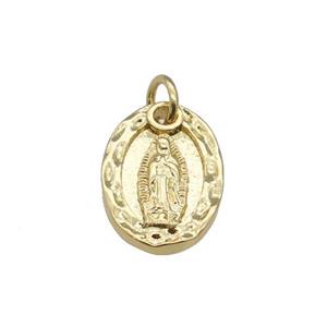 copper Virgin Mary pendant, gold plated, approx 11-15mm [FN27506]