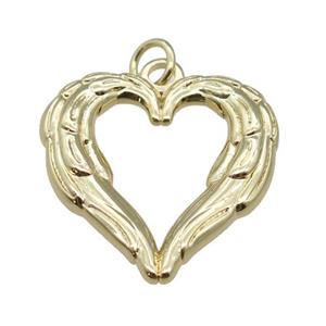copper Heart pendant, gold plated, approx 21mm [FN27509]