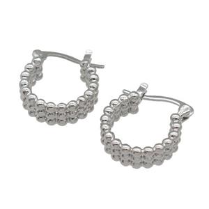 copper Latchback Earring, platinum plated, approx 14-16mm [FN27532]