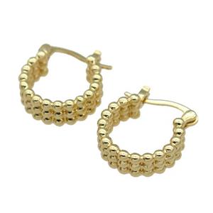 copper Latchback Earring, gold plated, approx 14-16mm [FN27533]