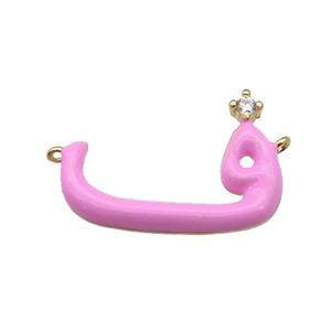 copper pendant with pink enamel, gold plated, approx 14-20mm [FN27541]