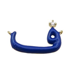 copper pendant with navyblue enamel, gold plated, approx 14-20mm [FN27544]