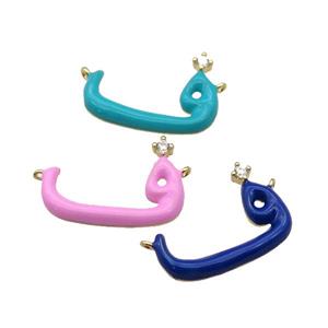 copper pendant with enamel, gold plated, mixed, approx 14-20mm [FN27545]