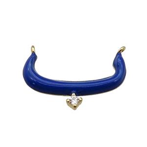 copper pendant with navyblue enamel, gold plated, approx 14-20mm [FN27547]