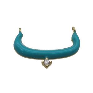 copper pendant with teal enamel, gold plated, approx 14-20mm [FN27550]