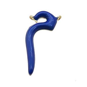 copper pendant with navyblue enamel, gold plated, approx 10-22mm [FN27554]