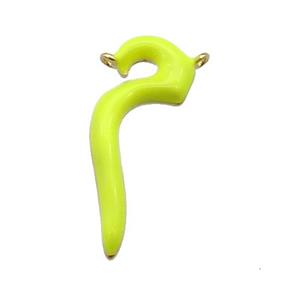 copper pendant with yellow enamel, gold plated, approx 10-22mm [FN27555]
