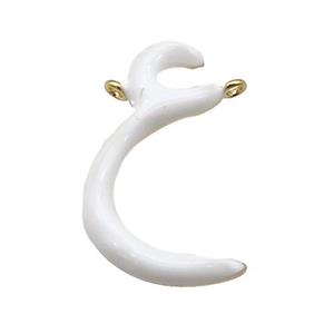 copper pendant with white enamel, gold plated, approx 10-21mm [FN27560]