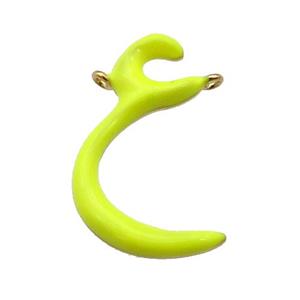 copper pendant with yellow enamel, gold plated, approx 10-21mm [FN27561]