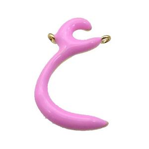 copper pendant with pink enamel, gold plated, approx 10-21mm [FN27562]