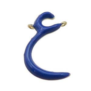 copper pendant with navyblue enamel, gold plated, approx 10-21mm [FN27564]