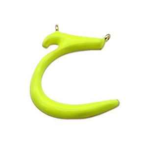 copper pendant with yellow enamel, gold plated, approx 20-22mm [FN27568]
