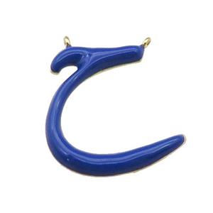 copper pendant with navyblue enamel, gold plated, approx 20-22mm [FN27571]