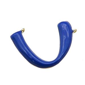 copper pendant with navyblue enamel, gold plated, approx 16-22mm [FN27575]