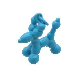 copper Dog pendant with blue fire Lacquered, approx 16-17mm [FN27651]