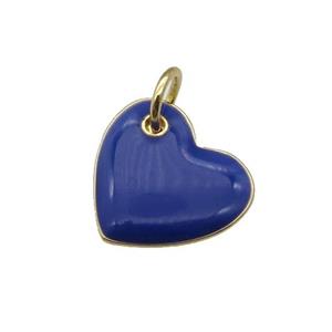 copper Heart pendant with navyblue enamel, gold plated, approx 16mm [FN27662]