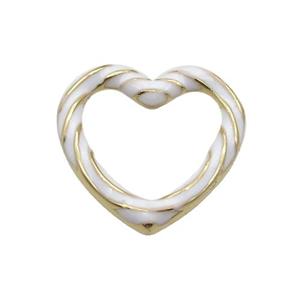 copper Heart pendant with white enamel, gold plated, approx 19mm [FN27672]