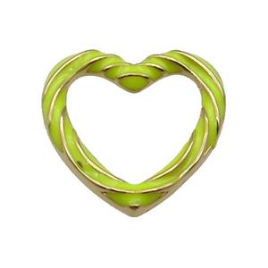 copper Heart pendant with olive enamel, gold plated, approx 19mm [FN27677]