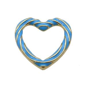 copper Heart pendant with blue enamel, gold plated, approx 19mm [FN27678]