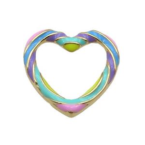 copper Heart pendant with rainbow enamel, gold plated, approx 19mm [FN27679]