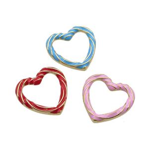 copper Heart pendant with enamel, gold plated, mixed, approx 19mm [FN27680]