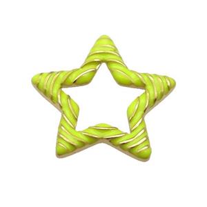 copper Star pendant with yellow enamel, gold plated, approx 21mm [FN27686]
