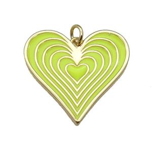 copper Heart pendant with yellow enamel, gold plated, approx 25mm [FN27750]