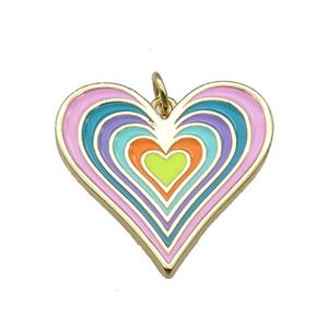 copper Heart pendant with multicolor enamel, gold plated, approx 25mm [FN27751]