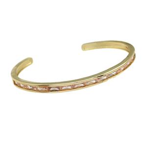 copper Bangles paved champagne zircon, gold plated, approx 5mm, 50-63mm [FN27865]