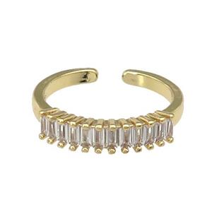 copper Rings paved zircon, gold plated, approx 4mm, 18mm dia [FN27904]