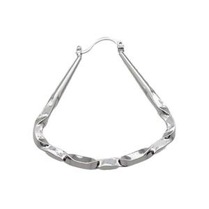 copper leaveback Earring, platinum plated, approx 40mm [FN28052]