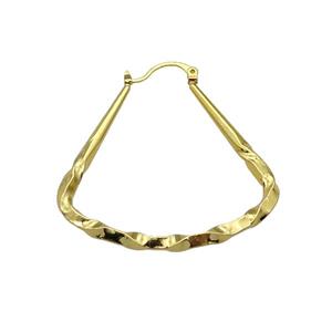 copper leaveback Earring, gold plated, approx 40mm [FN28053]