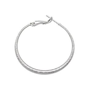 copper Hoop Earring, platinum plated, approx 20mm dia [FN28054-20MM]
