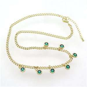copper Necklace, adjustable, gold plated, approx 7mm, 41-46cm length [FN28329]