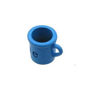 copper CoffeeCup pendant with blue fire lacquered, approx 8-9mm [FN28510]