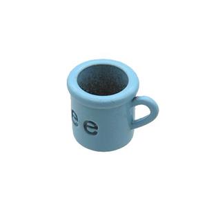 copper CoffeeCup pendant with blue fire lacquered, approx 8-9mm [FN28513]