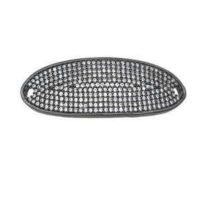copper oval connector pave zircon, black plated, approx 18-40mm [FN28553]