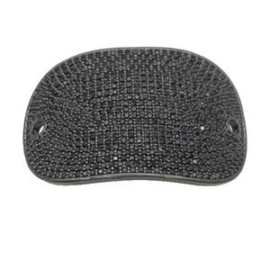 copper oval connector pave black zircon, black plated, approx 26-38mm [FN28571]