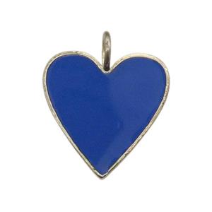 copper Heart pendant with lapisblue enamel, gold plated, approx 24-25mm [FN28653]