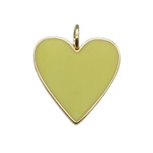copper Heart pendant with yellow enamel, gold plated, approx 24-25mm [FN28656]