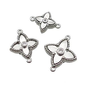 copper star connector, platinum plated, approx 10mm [FN28667-S]
