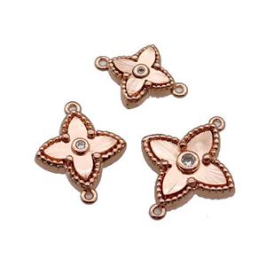 copper star connector, rose gold, approx 15mm [FN28669-L]