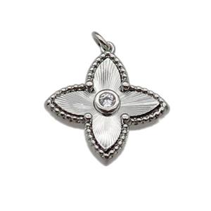 copper star pendant, platinum plated, approx 18mm [FN28670]