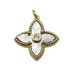 copper star pendant, platinum plated, approx 18mm [FN28674]
