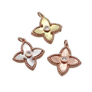 copper star pendant, rose gold, mixed, approx 18mm [FN28681]