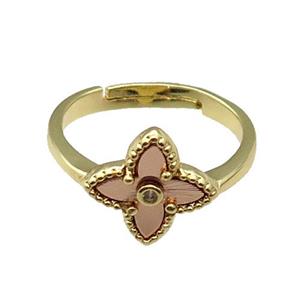 copper Star Ring, adjustable, gold plated, approx 12mm, 18mm dia [FN28688]